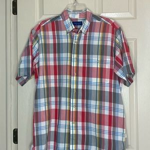 Plaid Cotton Blend Button Down Sz Large
